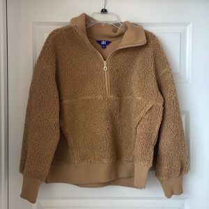 Joy Lab Tan Fleece Sherpa Tan Teddy Coat Woman’s Size Large